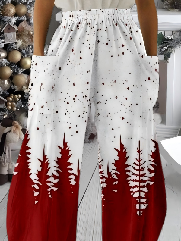 Casual Christmas Tree Loose Pants