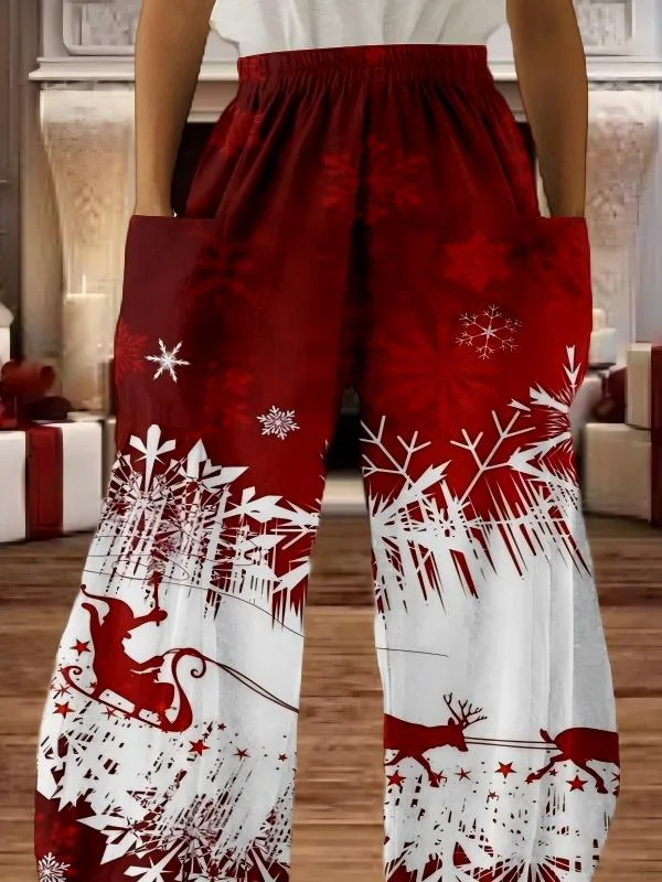 Snowflake Loose Casual Pants