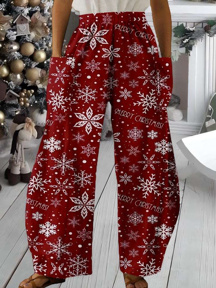 Snowflake Loose Casual Pants