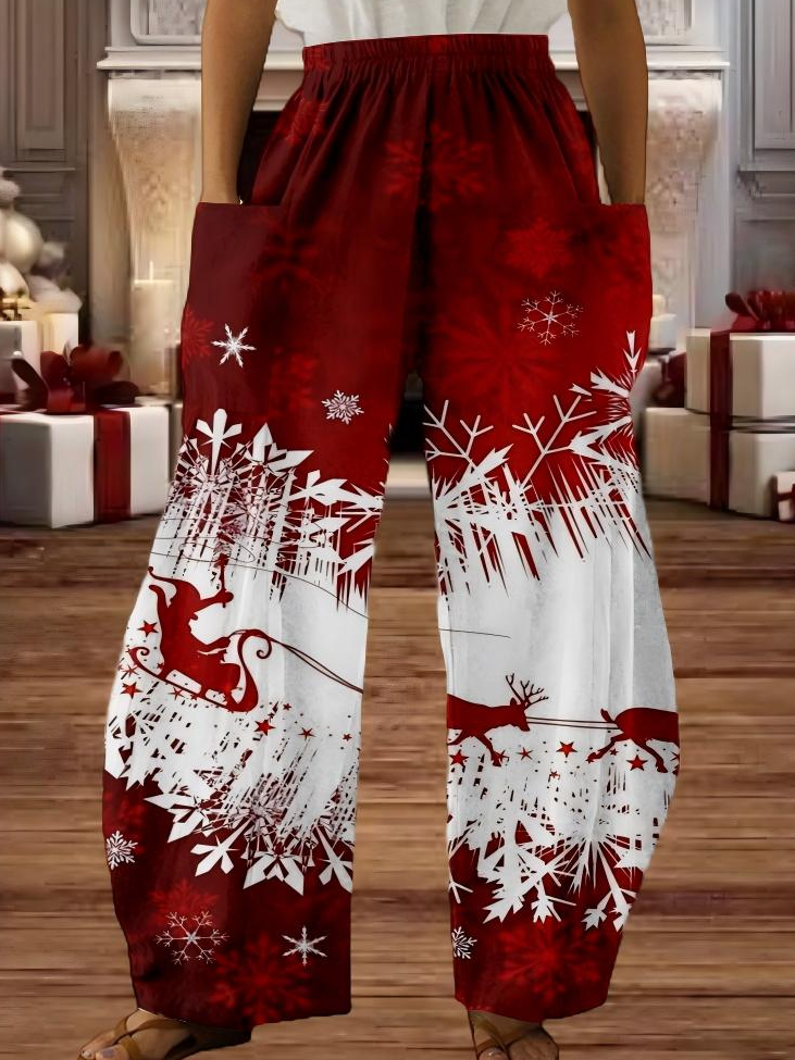 Snowflake Loose Casual Pants