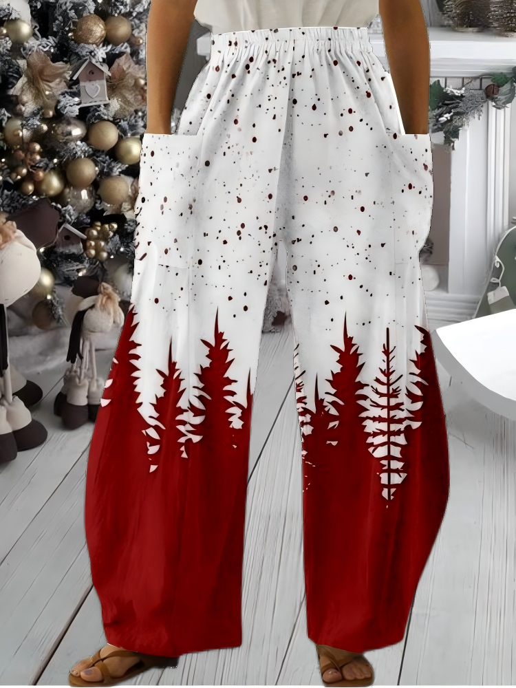 Casual Christmas Tree Loose Pants