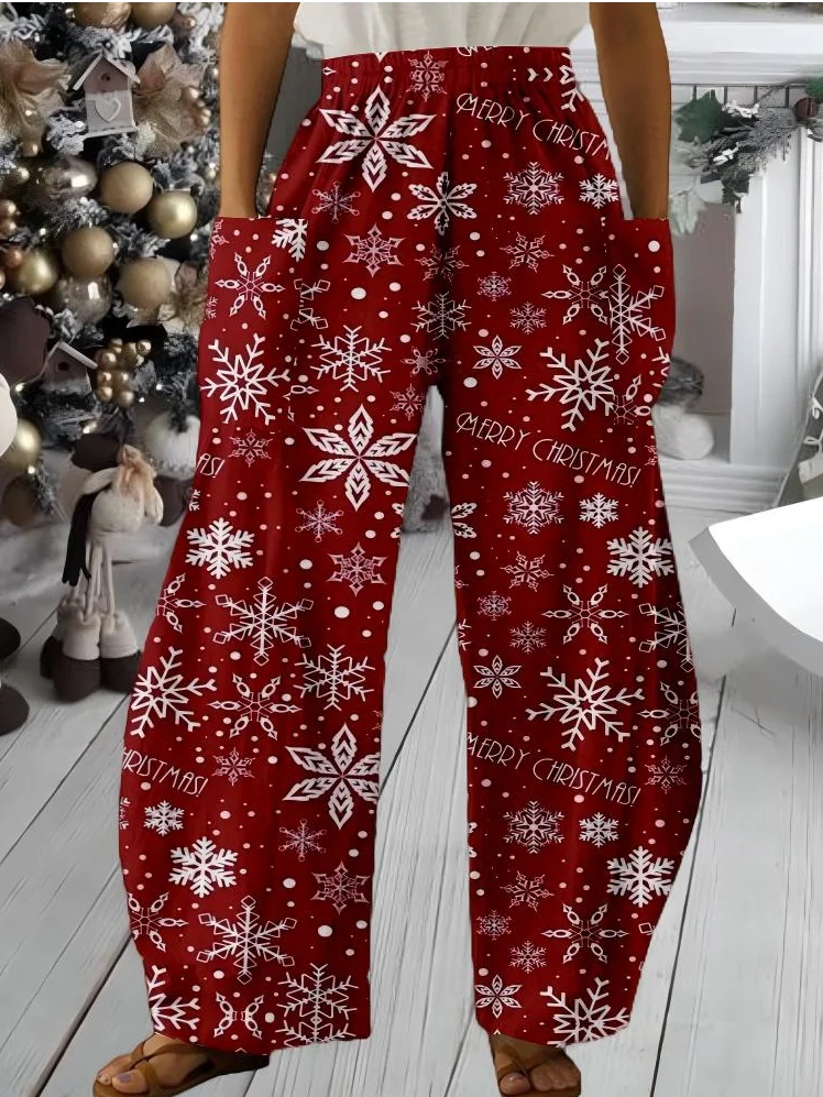 Snowflake Loose Casual Pants