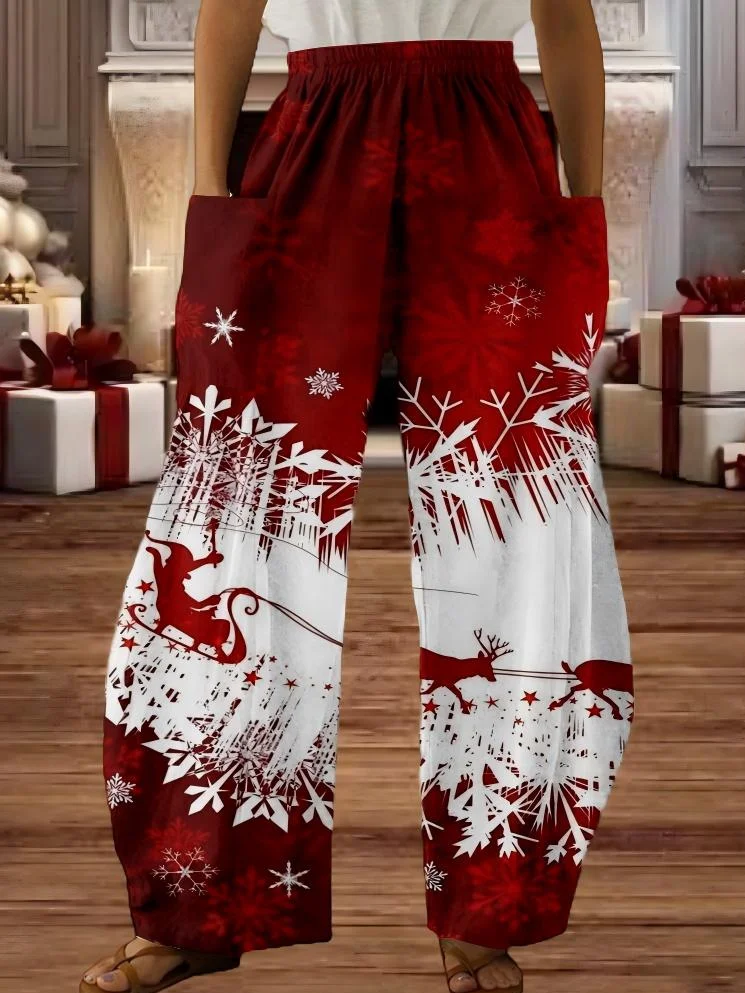 Snowflake Loose Casual Pants