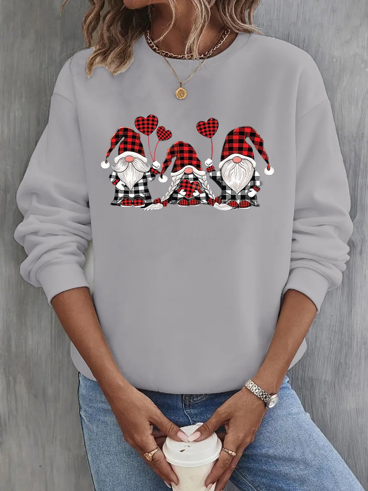 Christmas Loose Crew Neck Casual Sweatshirt