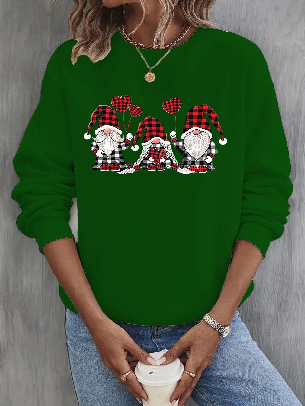 Christmas Loose Crew Neck Casual Sweatshirt