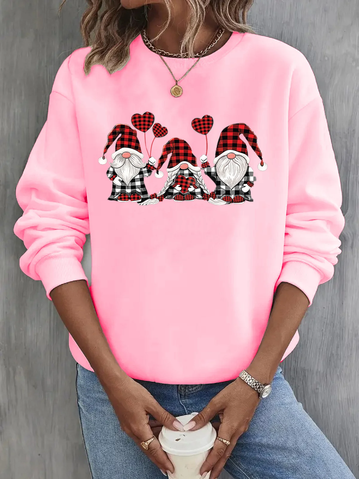 Christmas Loose Crew Neck Casual Sweatshirt