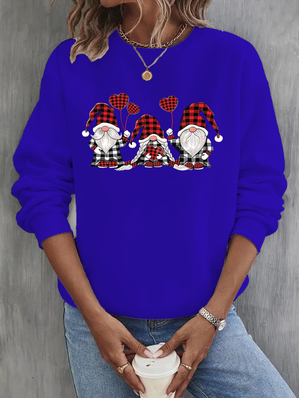 Christmas Loose Crew Neck Casual Sweatshirt