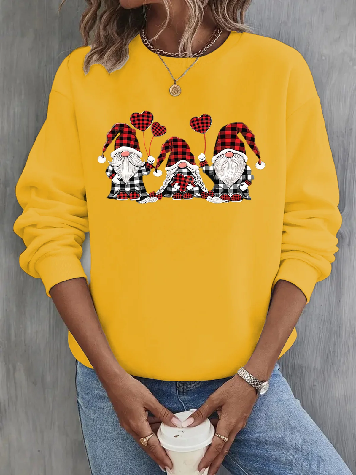 Christmas Loose Crew Neck Casual Sweatshirt