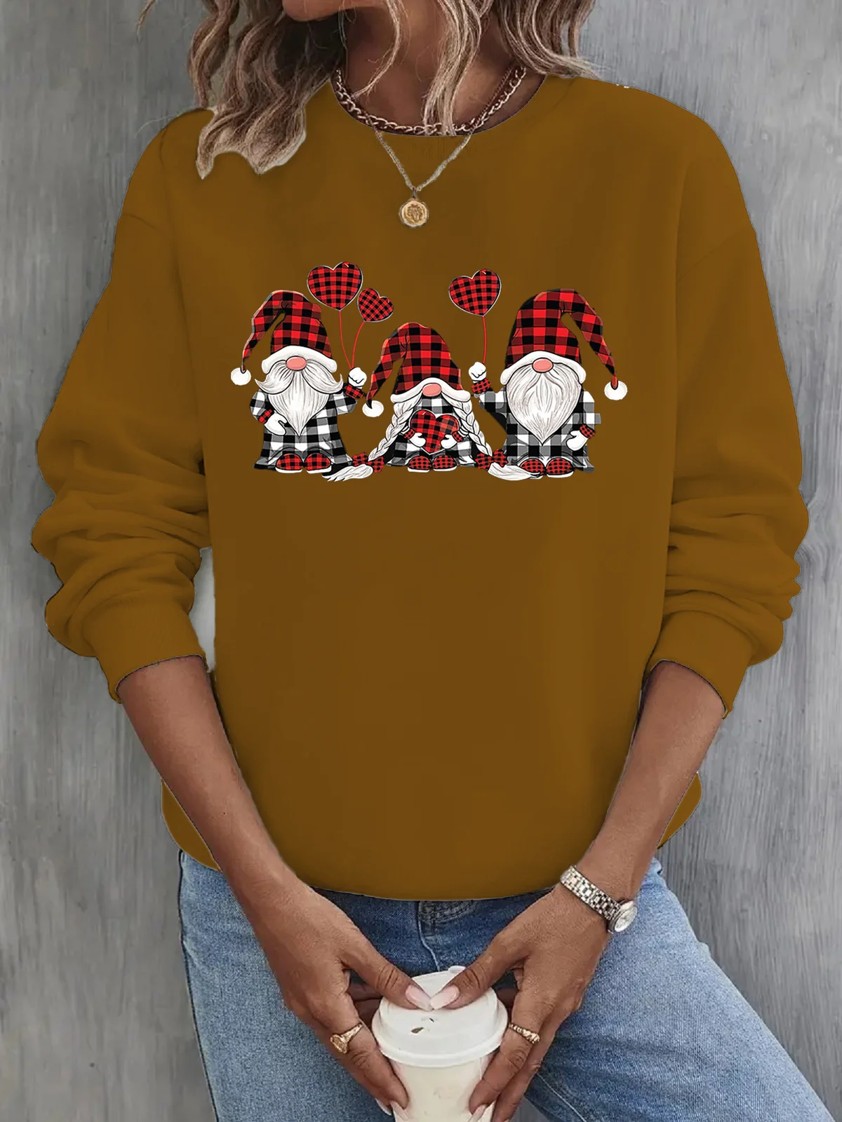 Christmas Loose Crew Neck Casual Sweatshirt