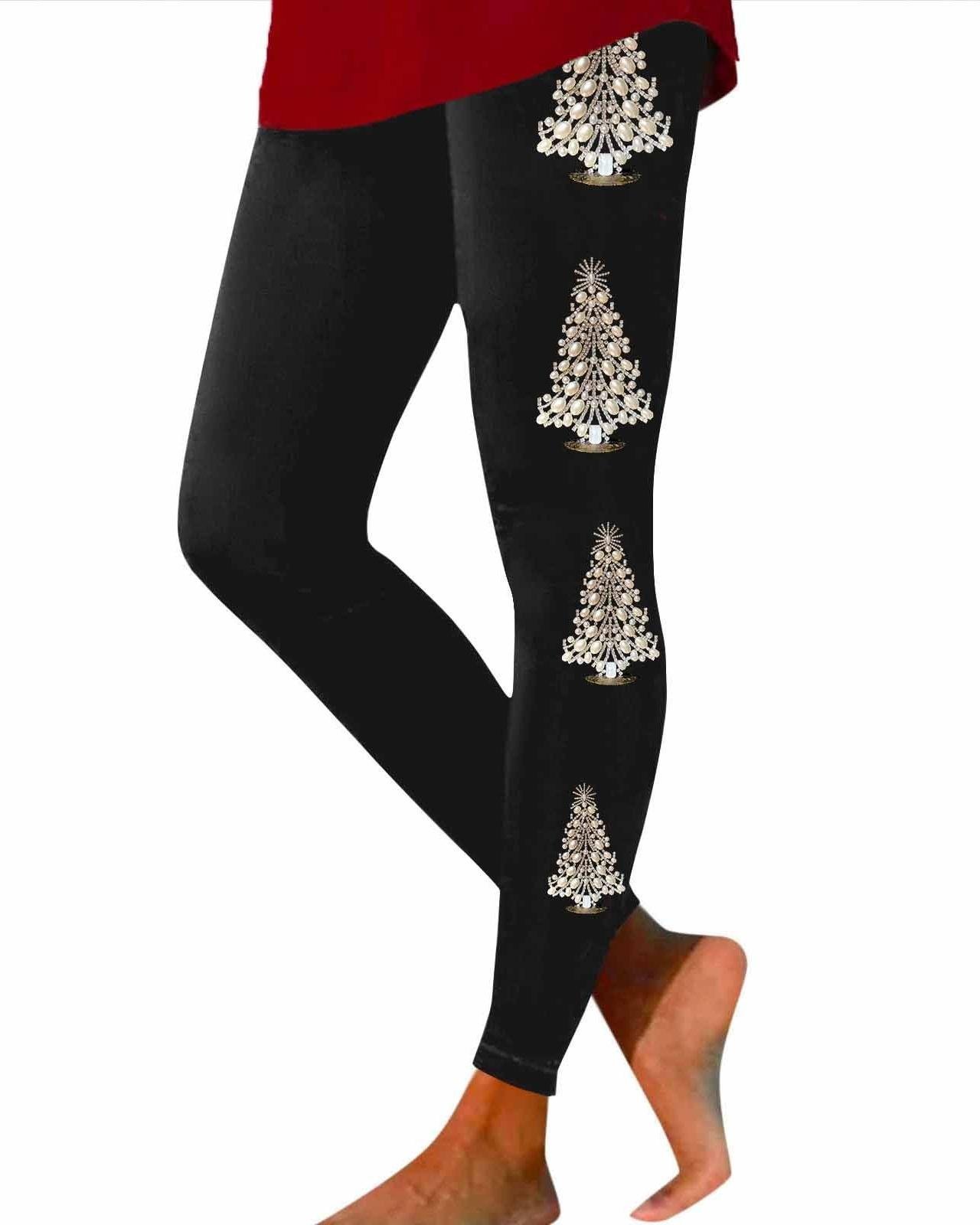 Christmas Tree Print Casual Casual Leggings