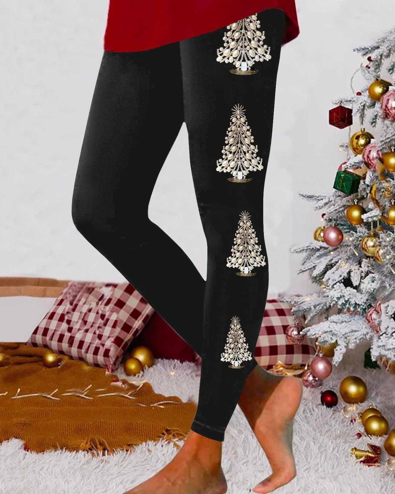 Christmas Tree Print Casual Casual Leggings