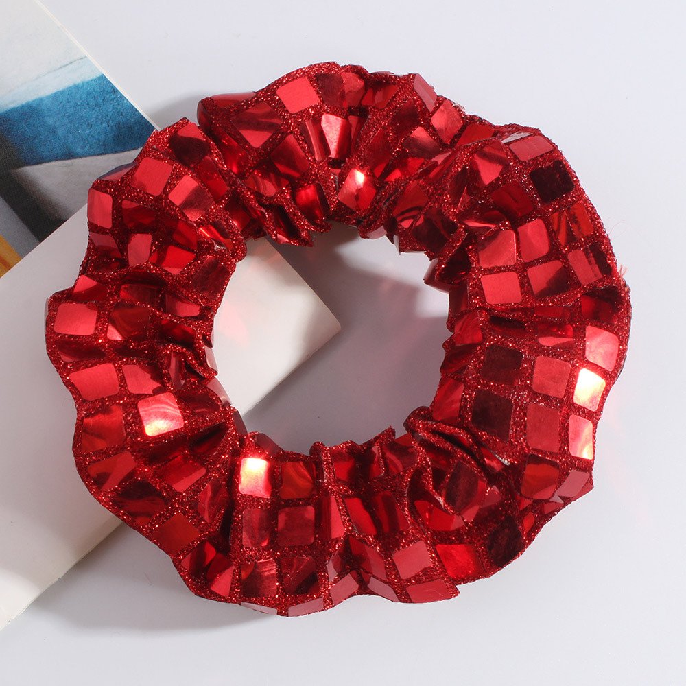 Christmas Snowflake Plaid Large Hair Tie Christmas Hair Rope Elastic