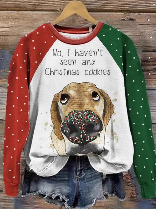 Casual Crew Neck Christmas Sweatshirt