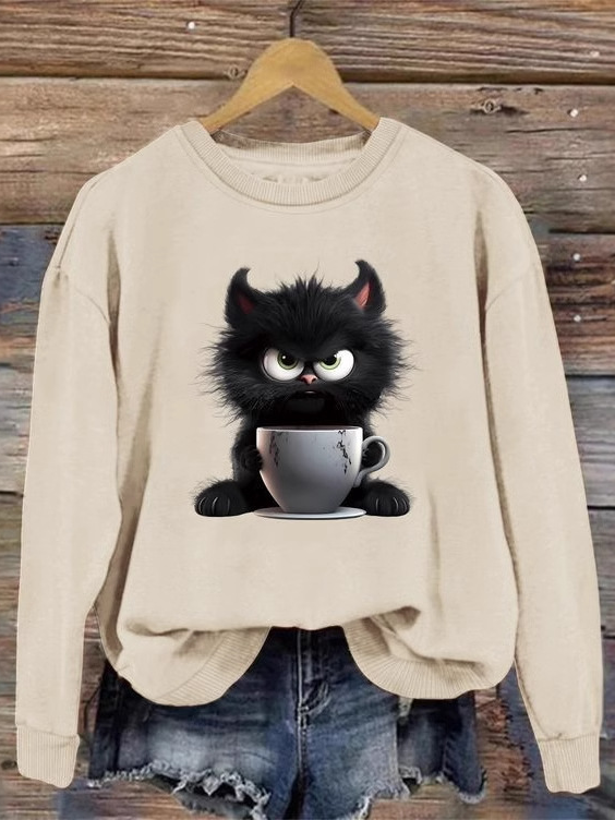 Loose Animal Casual Sweatshirt