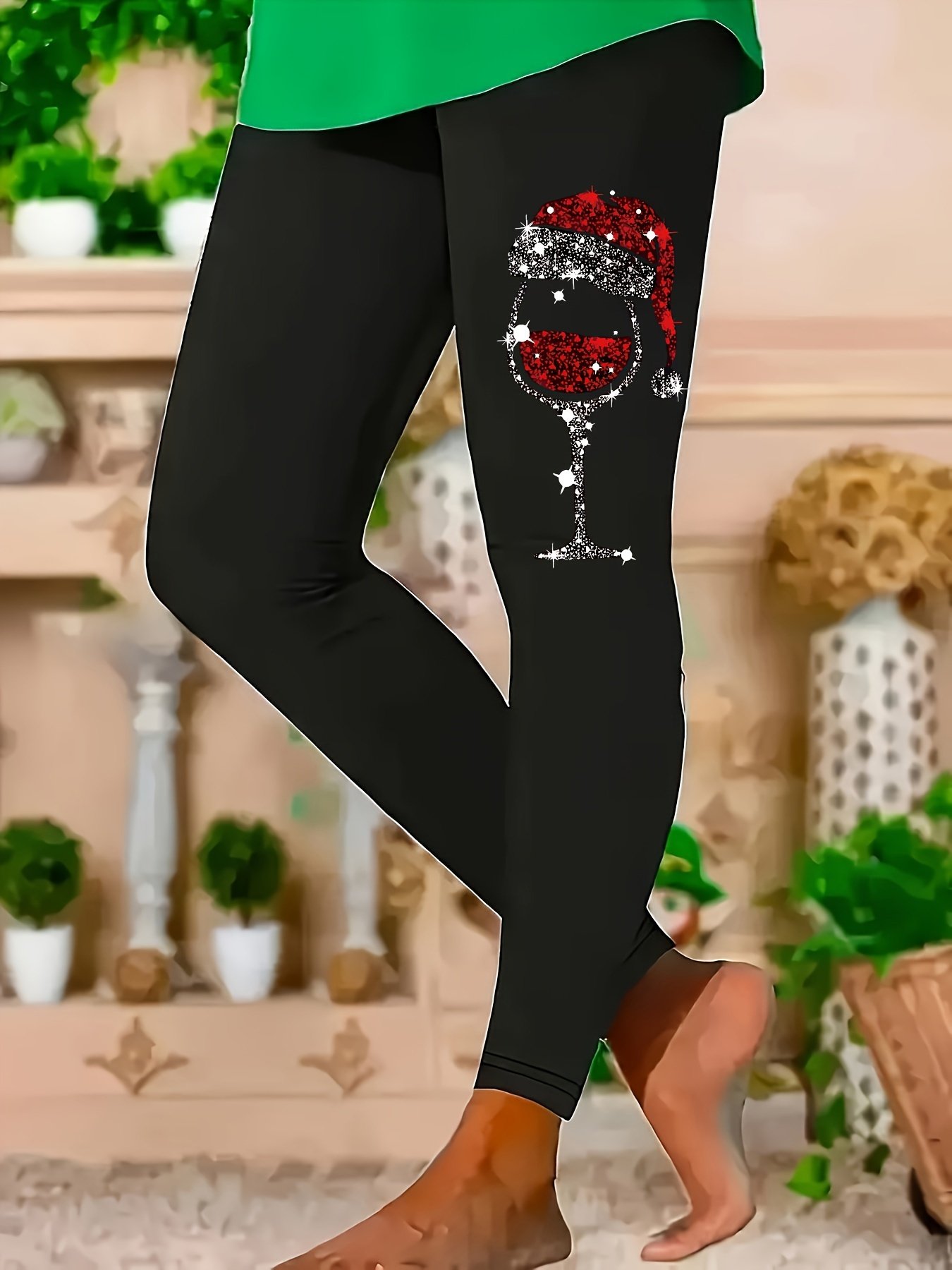 Slim Fit Santa Hat Leggings