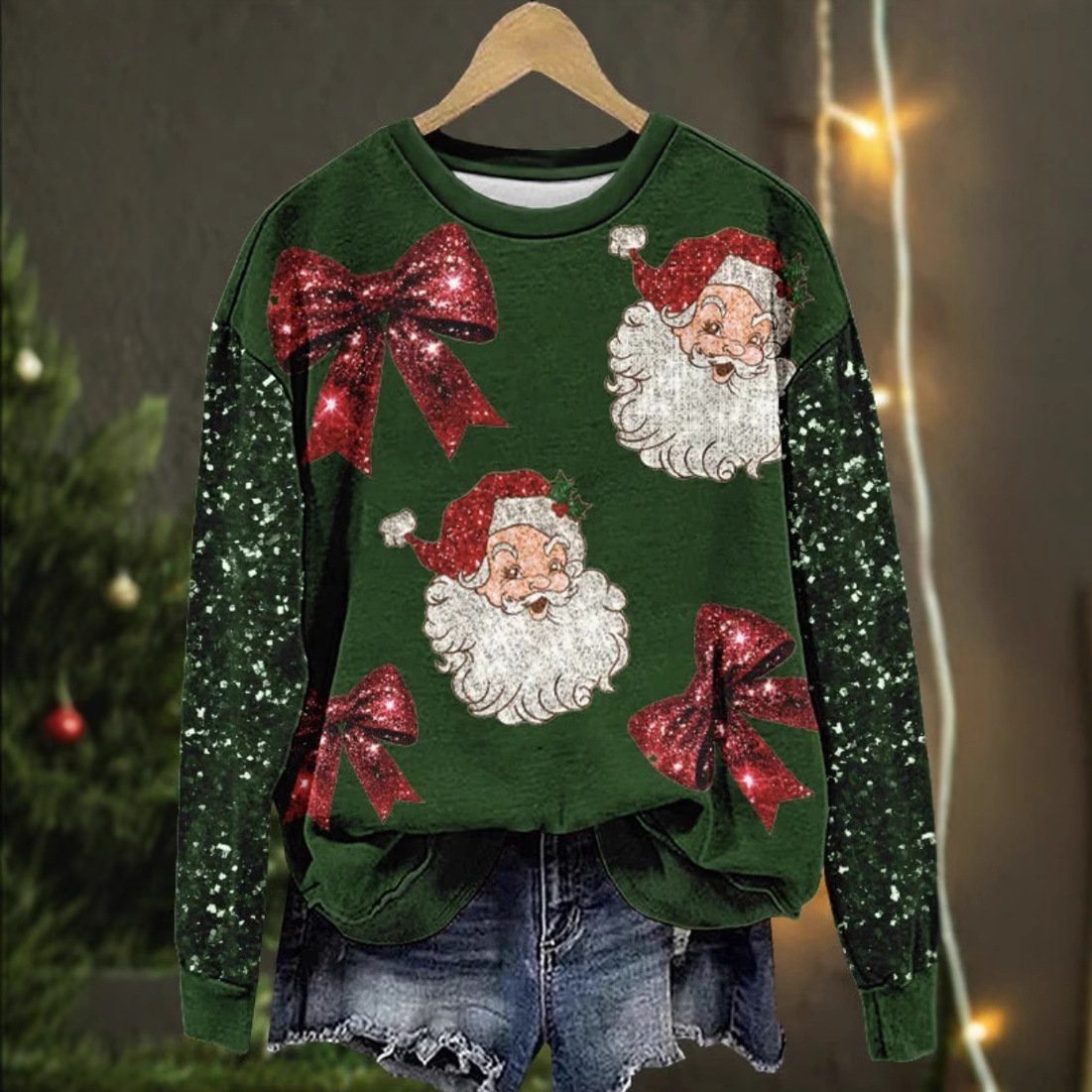 Santa Claus Casual Crew Neck Sweatshirt