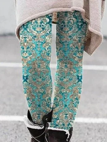 Casual Ethnic Tight Jersey Leggings