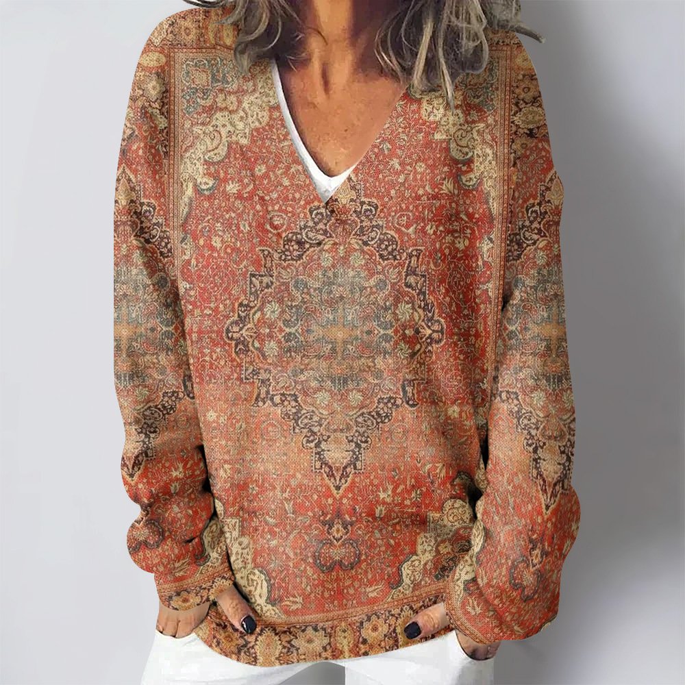 Casual Loose Ethnic Sweatshirt