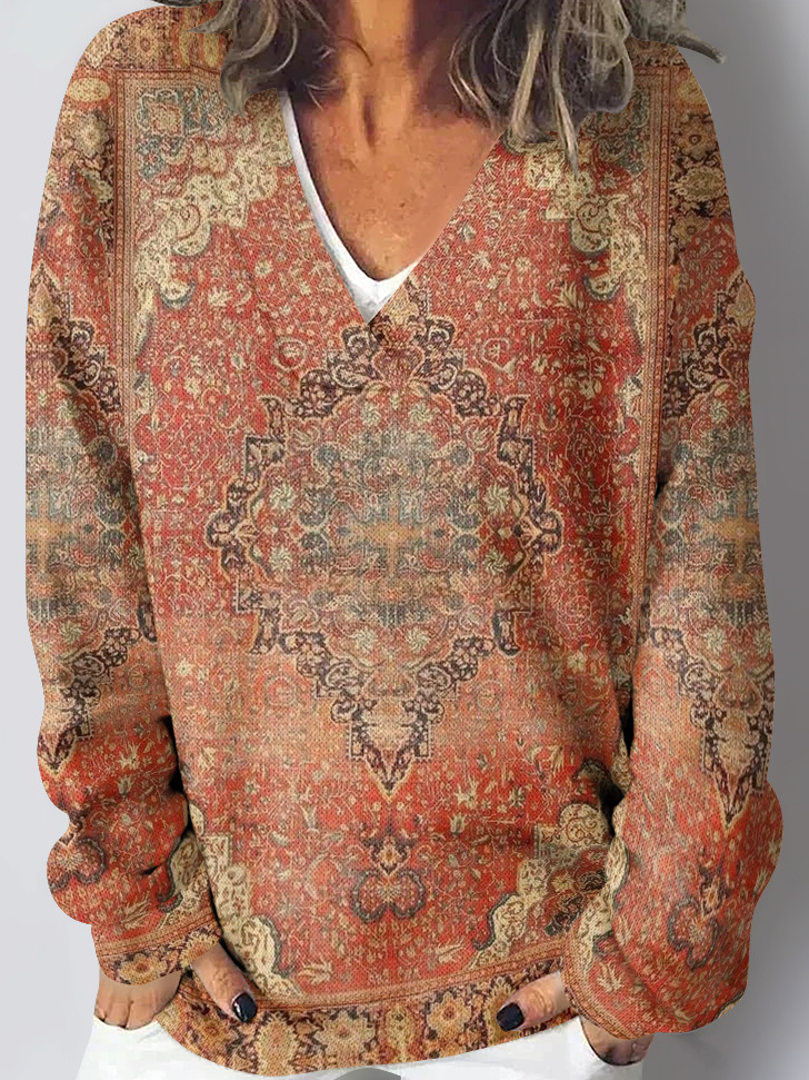 Casual Loose Ethnic Sweatshirt