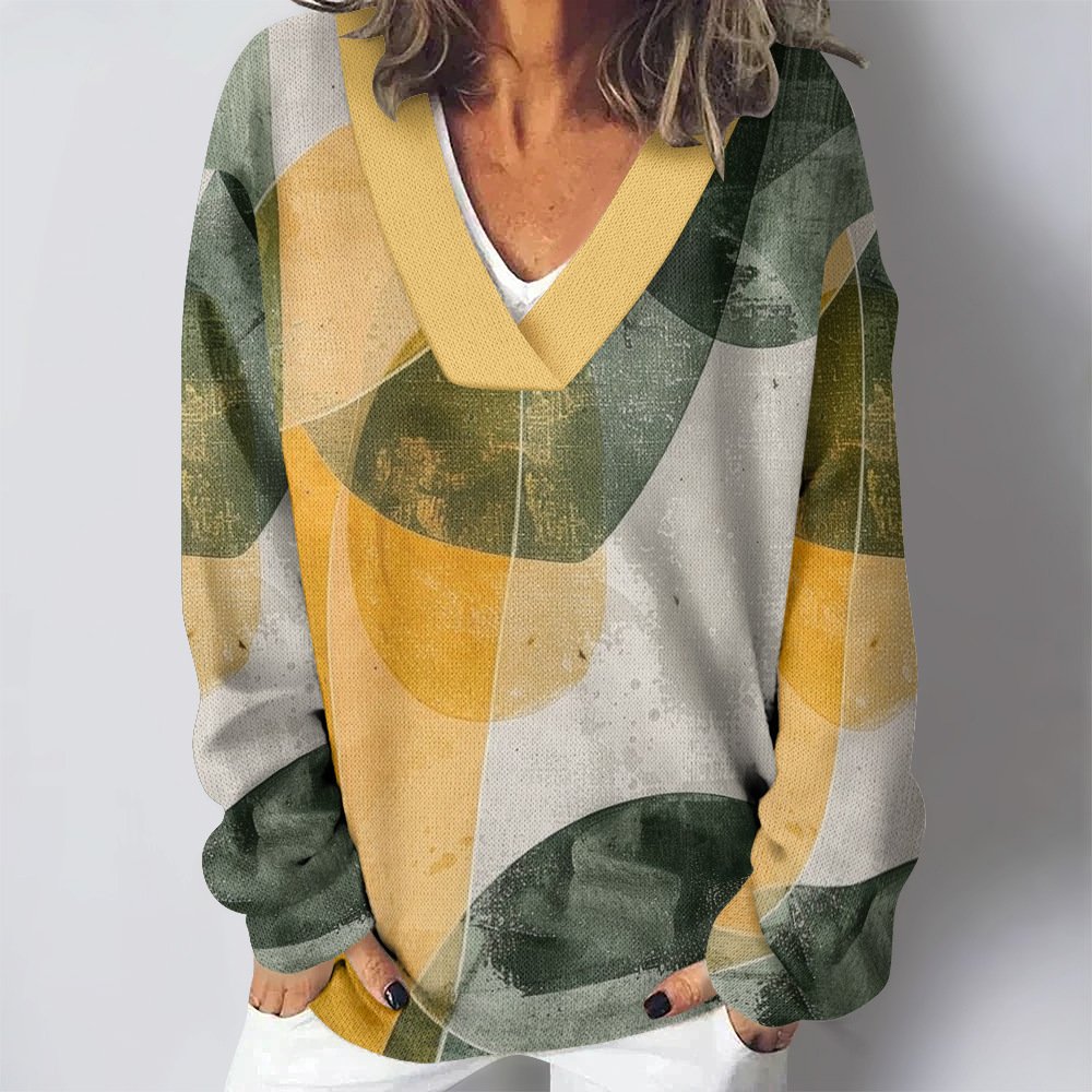 Casual Random Print Loose Sweatshirt