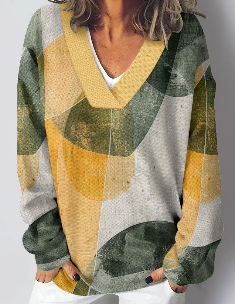 Casual Random Print Loose Sweatshirt