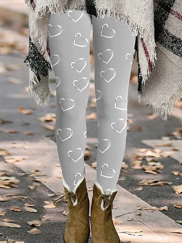 Heart Print Leggings