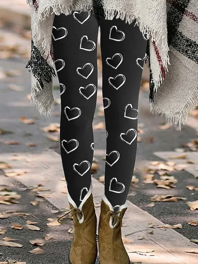 Heart Print Leggings