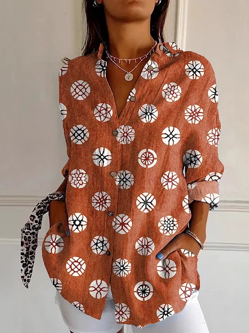 Shirt Collar Loose Ethnic Casual Shirt