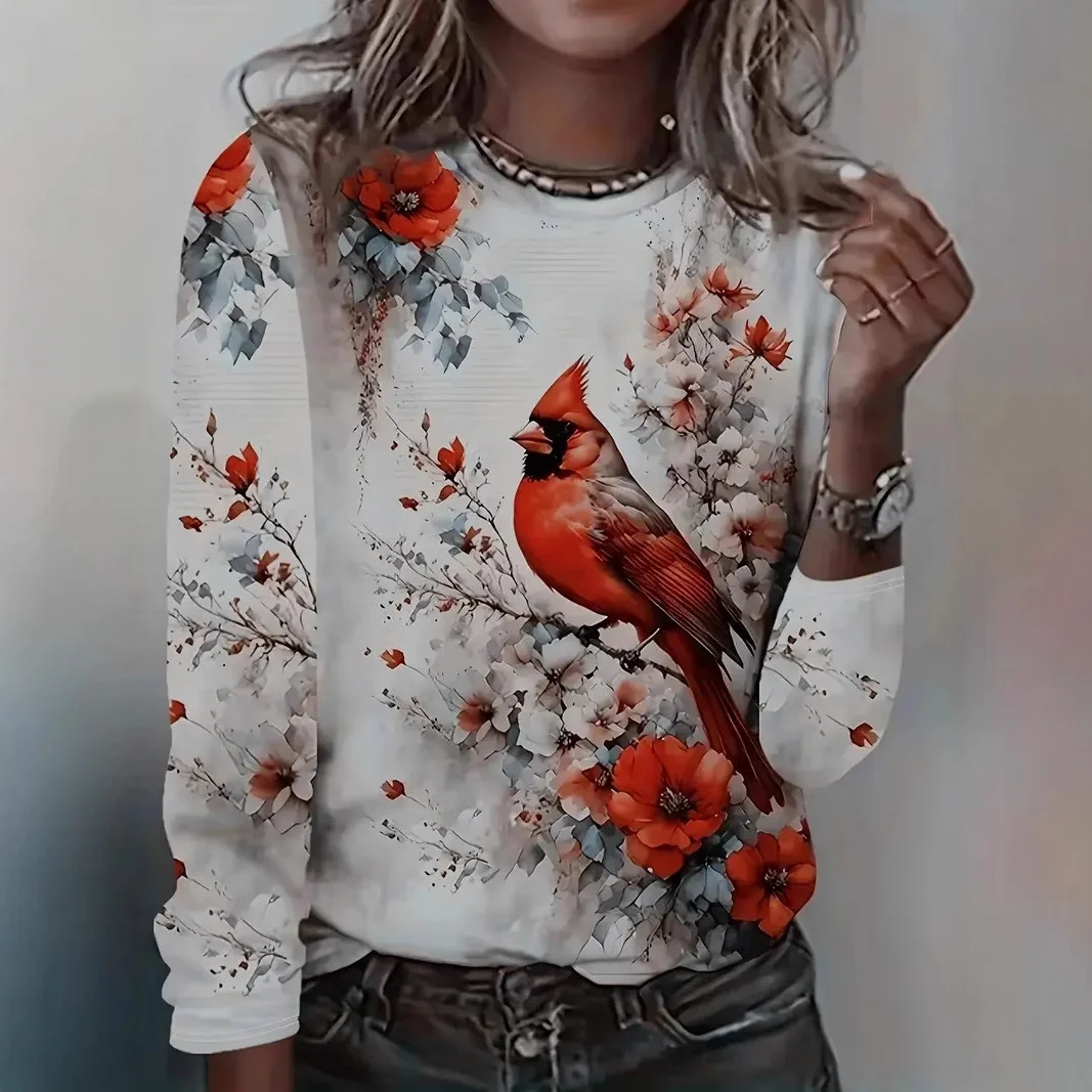 Floral Casual Crew Neck Loose T-Shirt