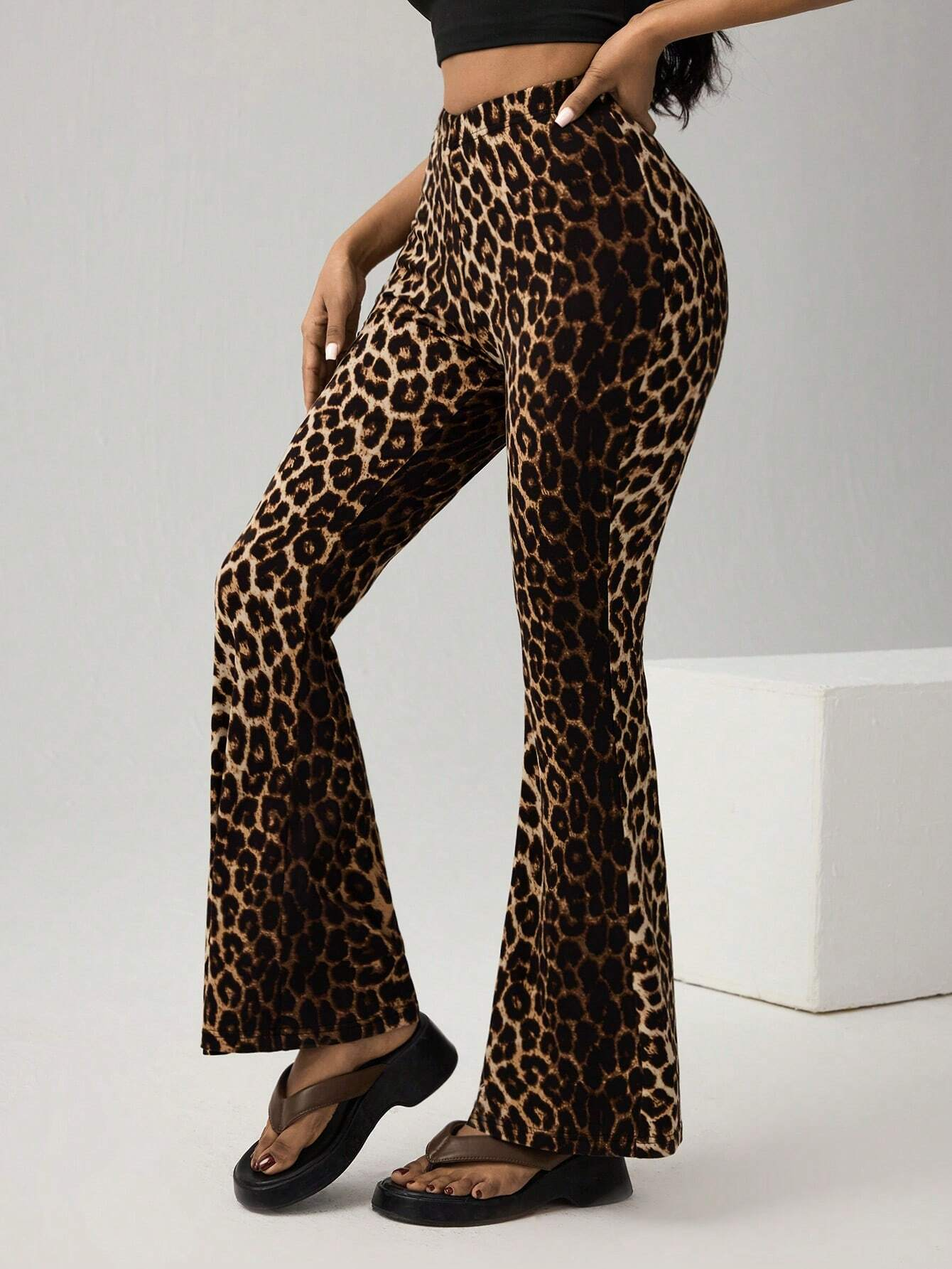 Regular Fit Casual Leopard Pants