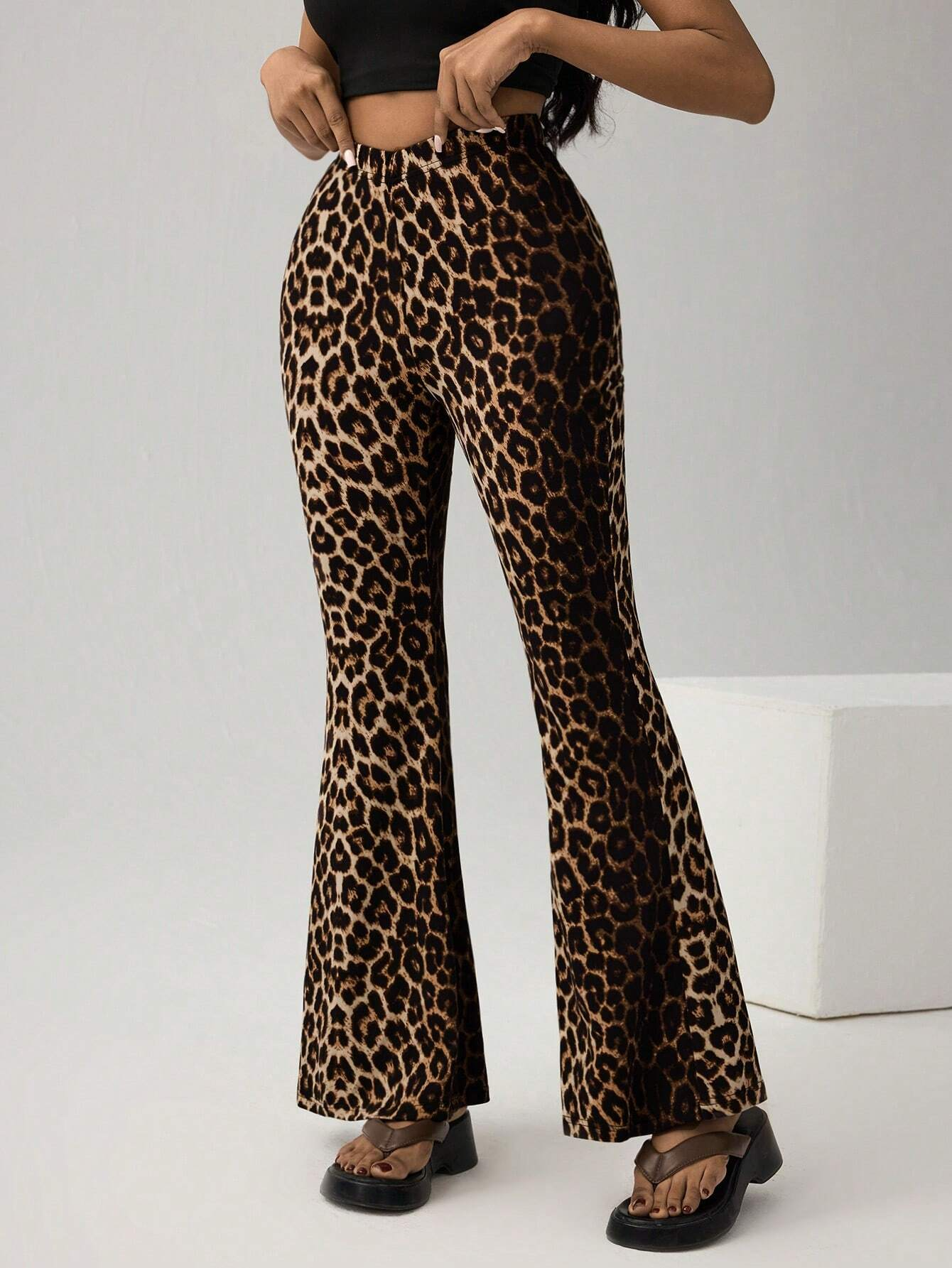 Regular Fit Casual Leopard Pants