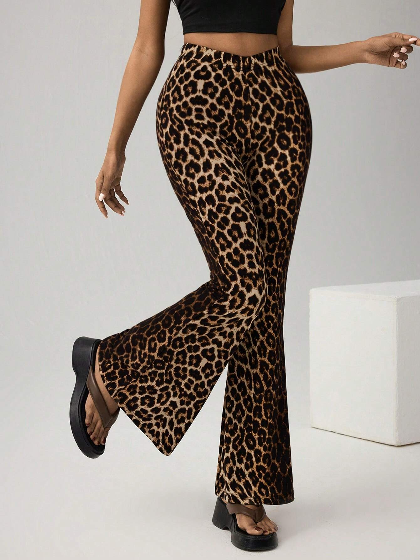 Regular Fit Casual Leopard Pants