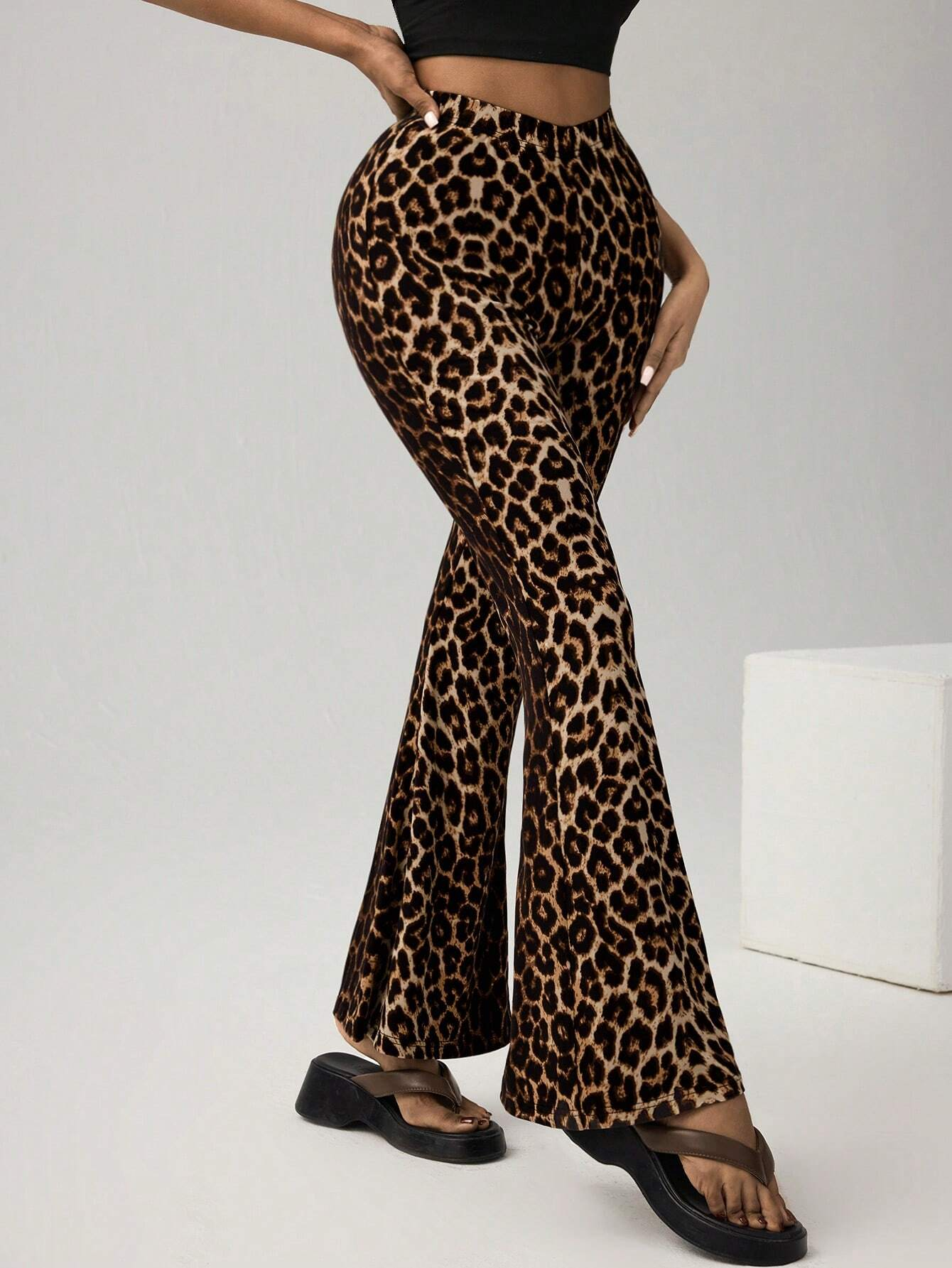 Regular Fit Casual Leopard Pants