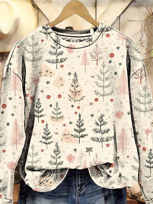 Loose Floral Casual Sweatshirt