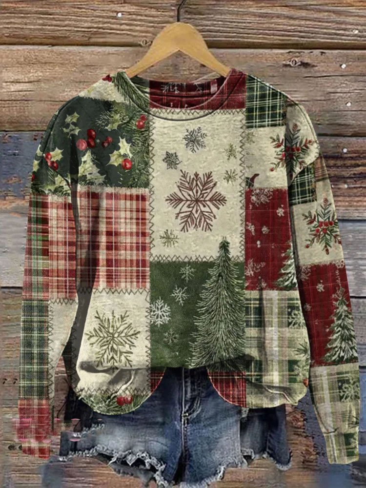 Casual Christmas Crew Neck Sweatshirt