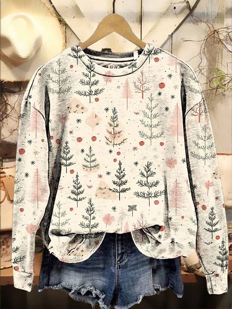 Loose Floral Casual Sweatshirt