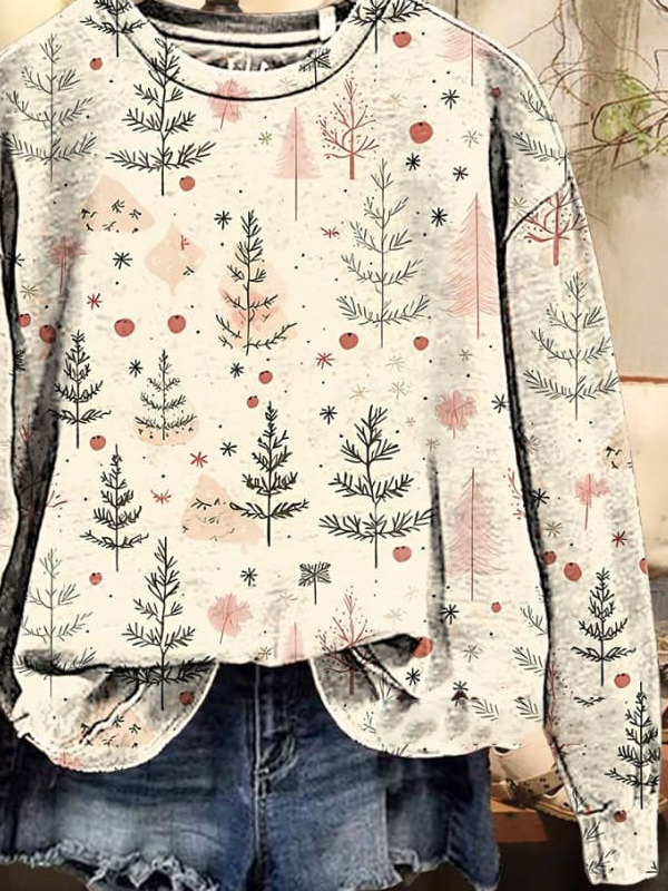 Loose Floral Casual Sweatshirt