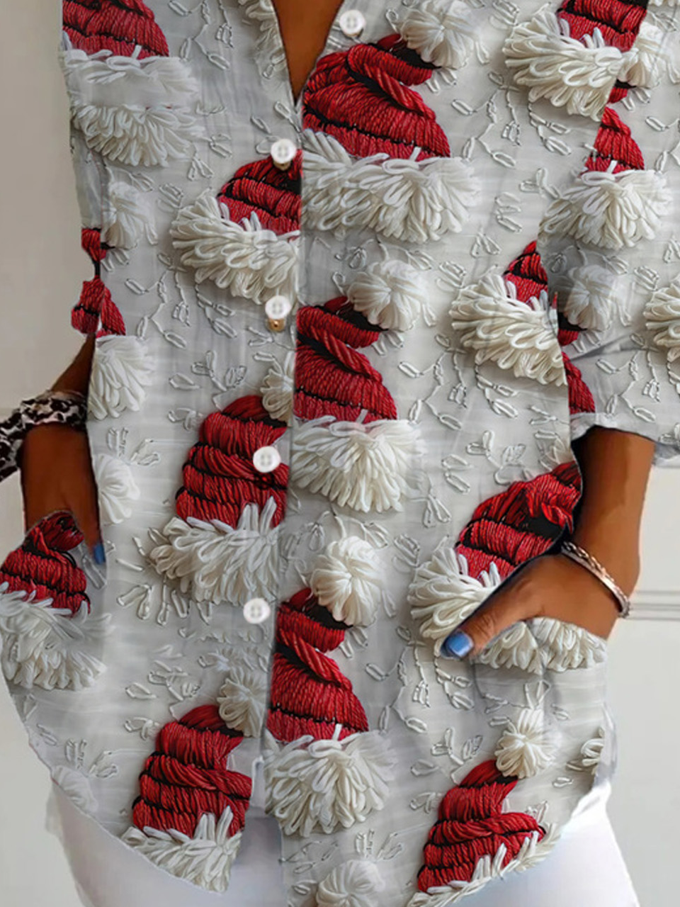 Casual Shirt Collar Christmas Shirt