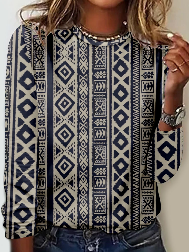 Jersey Casual Loose Ethnic T-Shirt