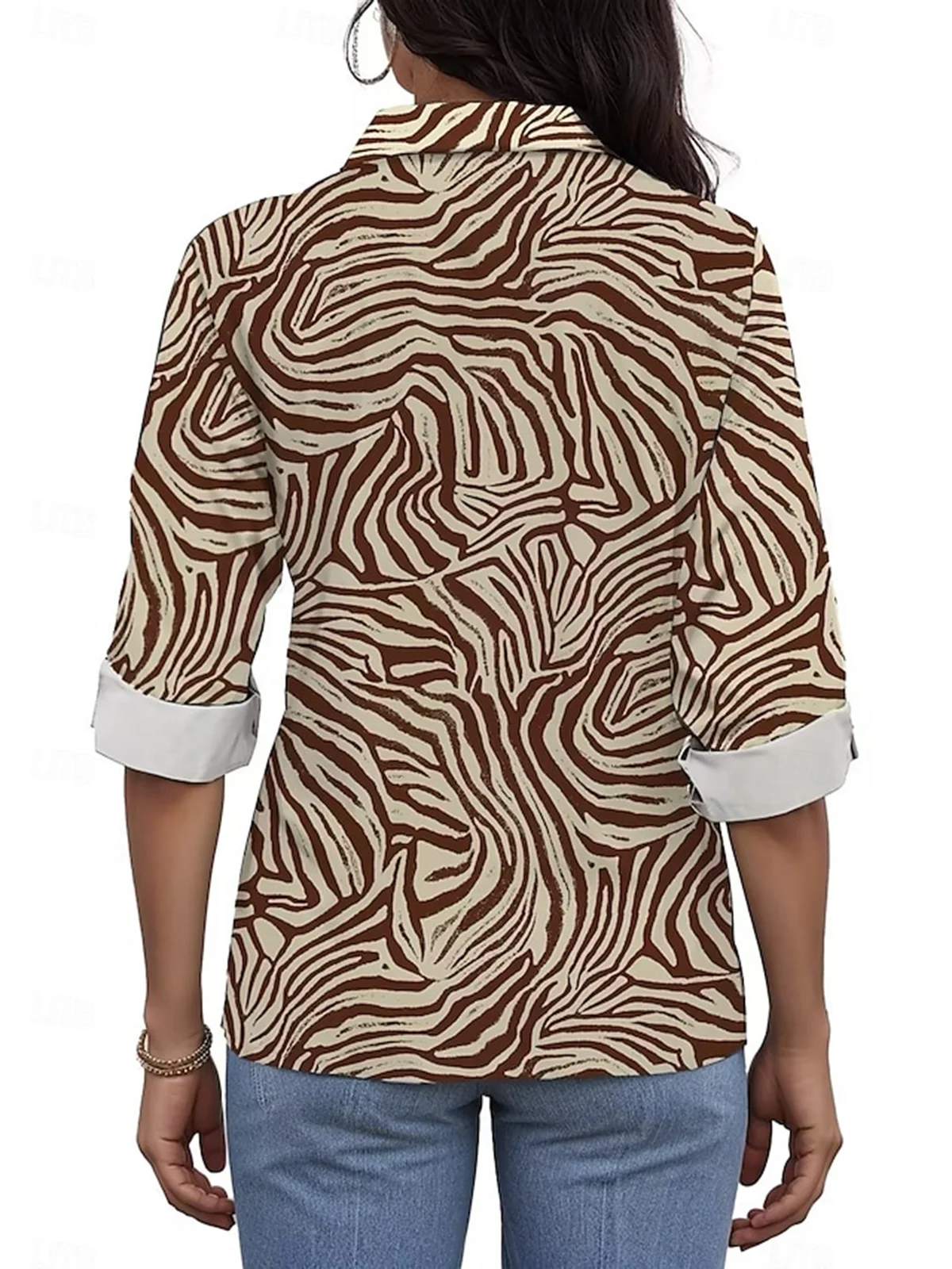 Zebra Printed Long Sleeve Shirt