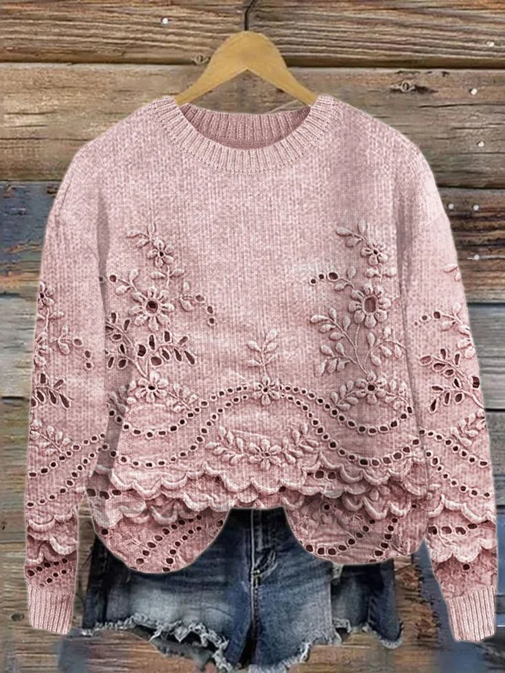 Loose Casual Floral Sweatshirt