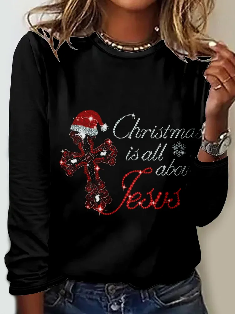 Casual Jersey Christmas Loose T-Shirt