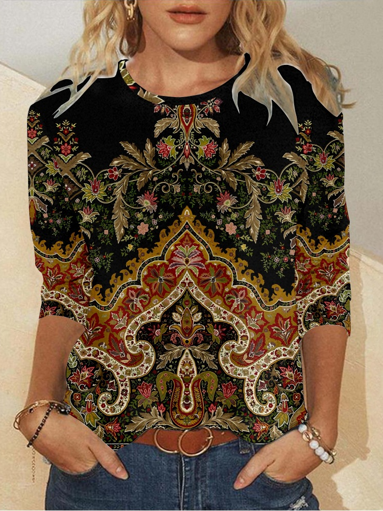 Casual Loose Ethnic T-Shirt