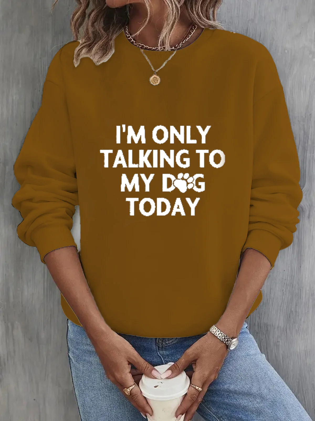 Text Letters Casual Sweatshirt