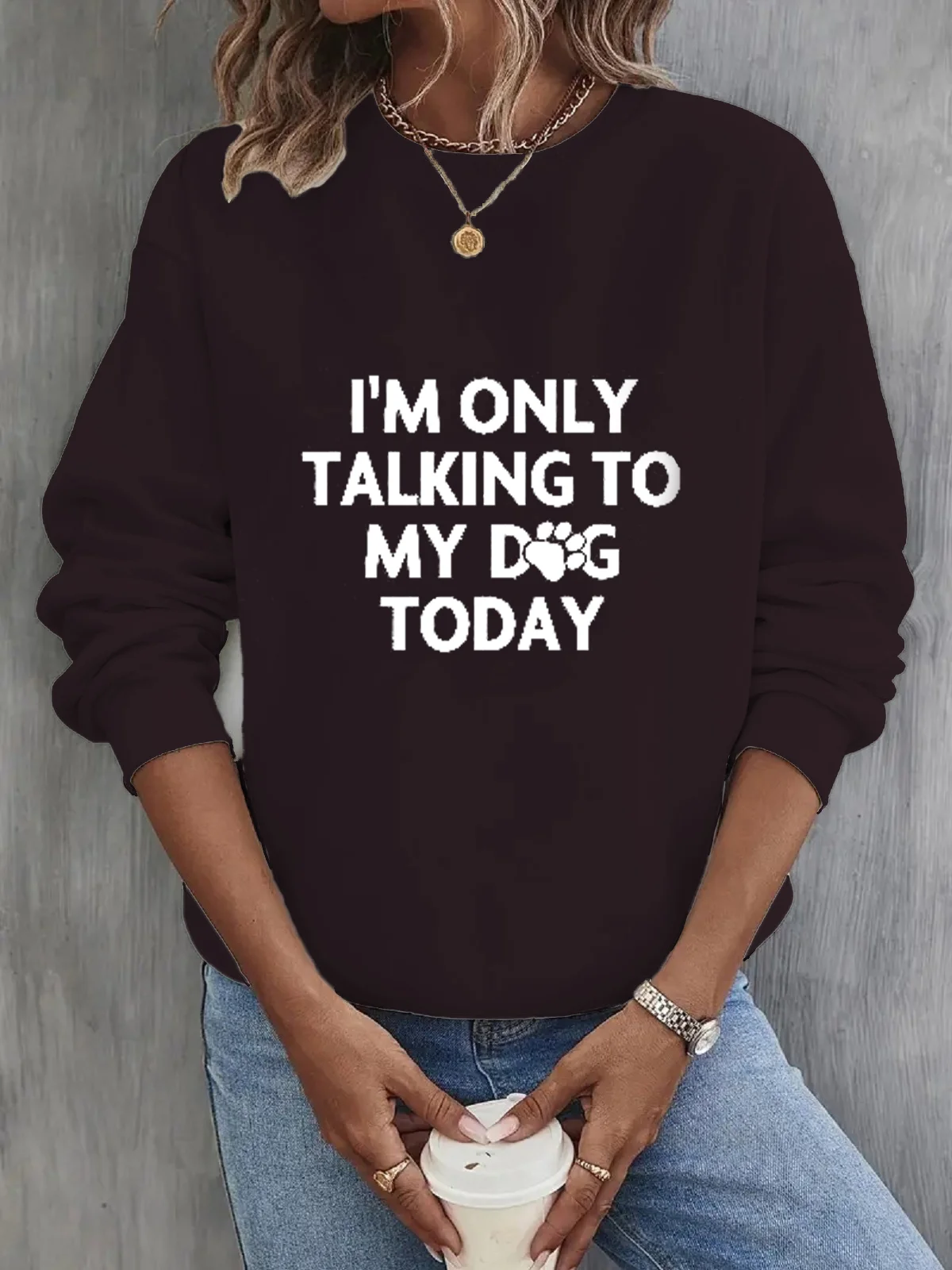 Text Letters Casual Sweatshirt