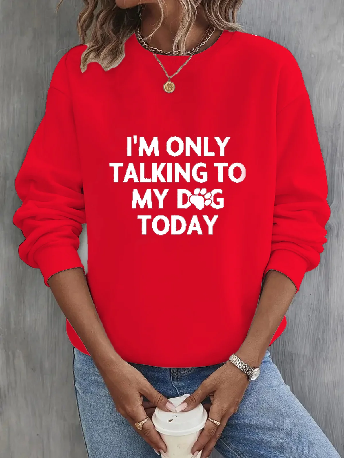 Text Letters Casual Sweatshirt