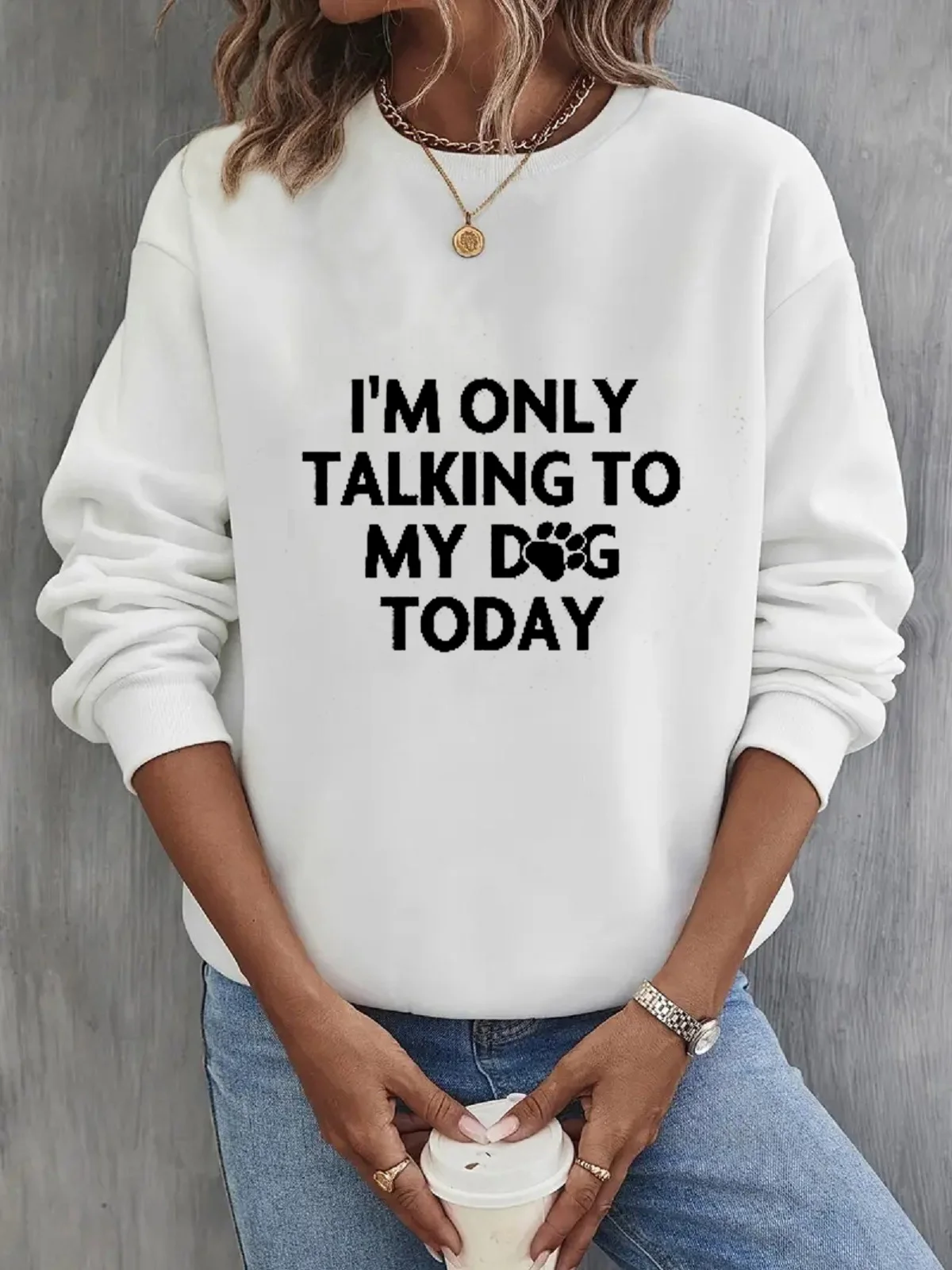 Text Letters Casual Sweatshirt