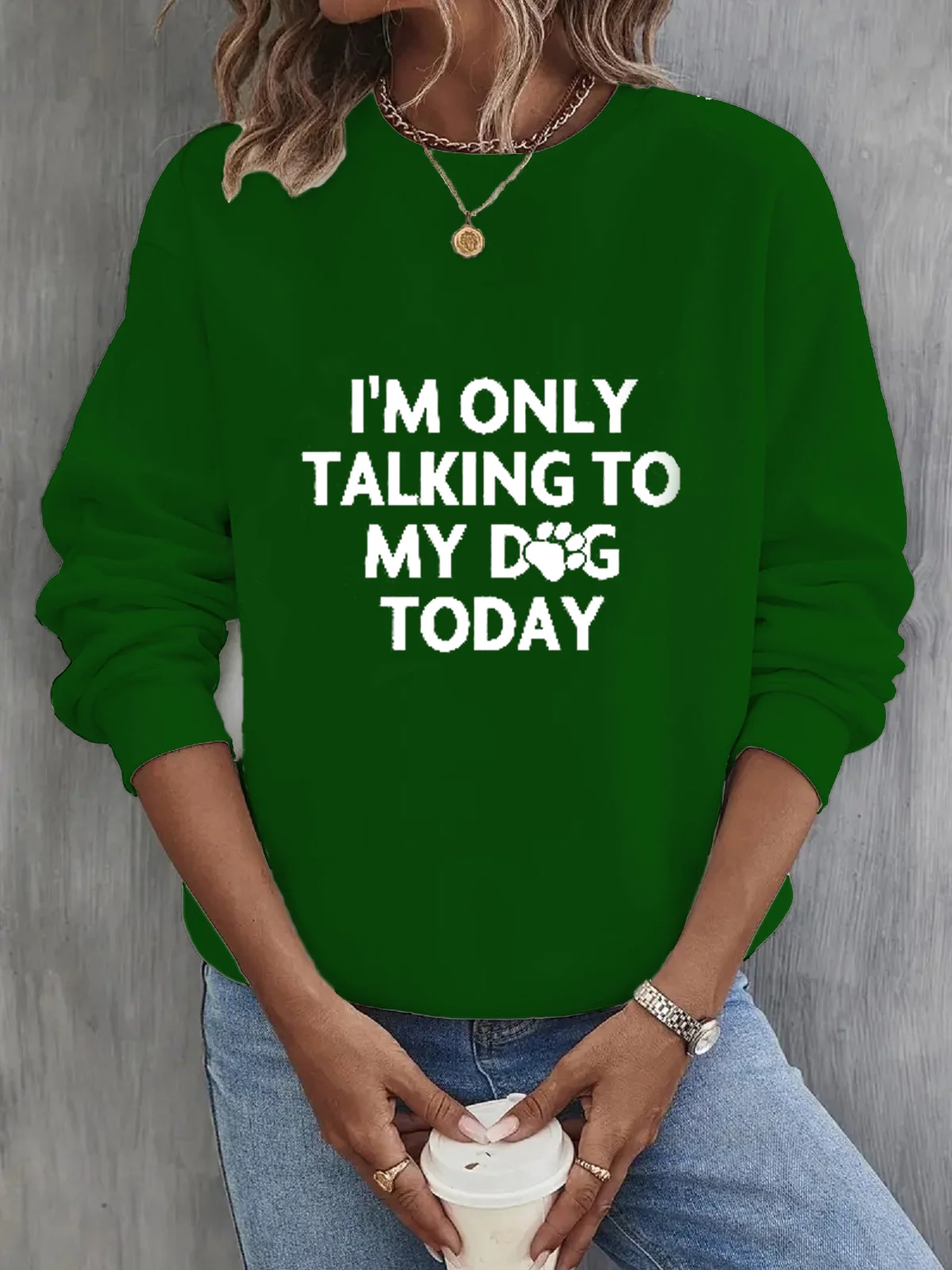 Text Letters Casual Sweatshirt