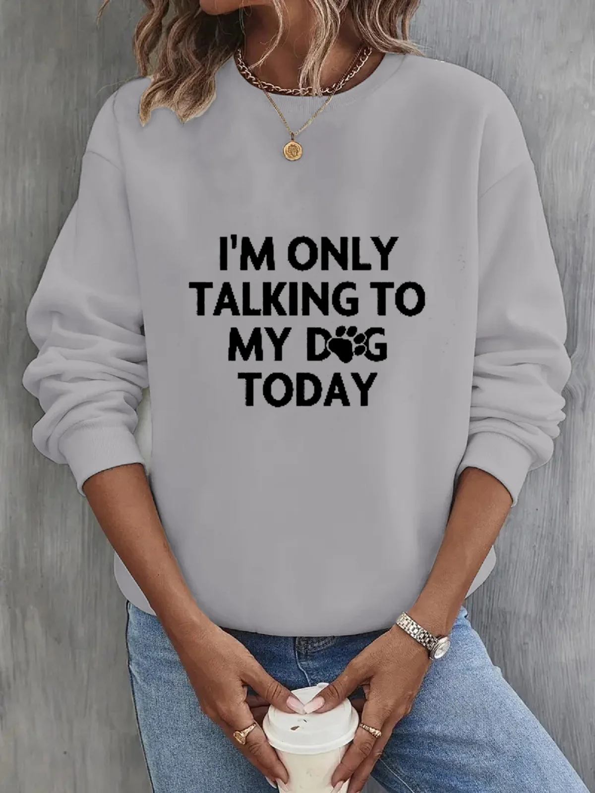 Text Letters Casual Sweatshirt