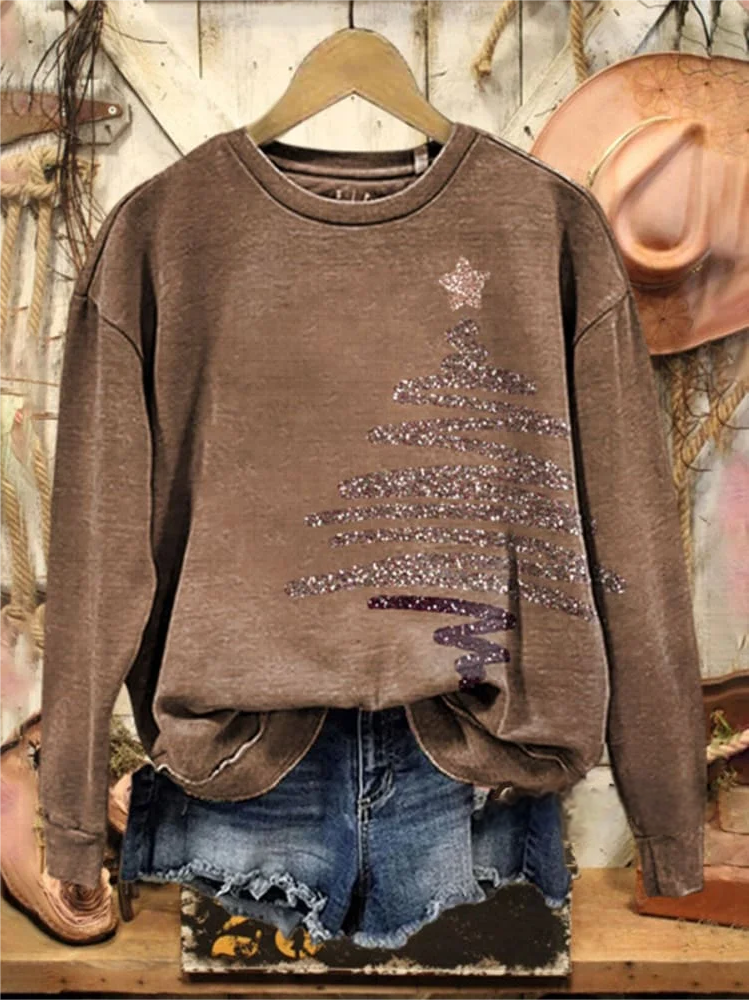 Christmas Crew Neck Casual Sweatshirt